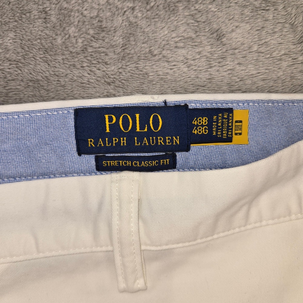 Polo Ralph Lauren Mens White Stretch Classic Fit Chino Shorts 48 NEW - Picture 3 of 11